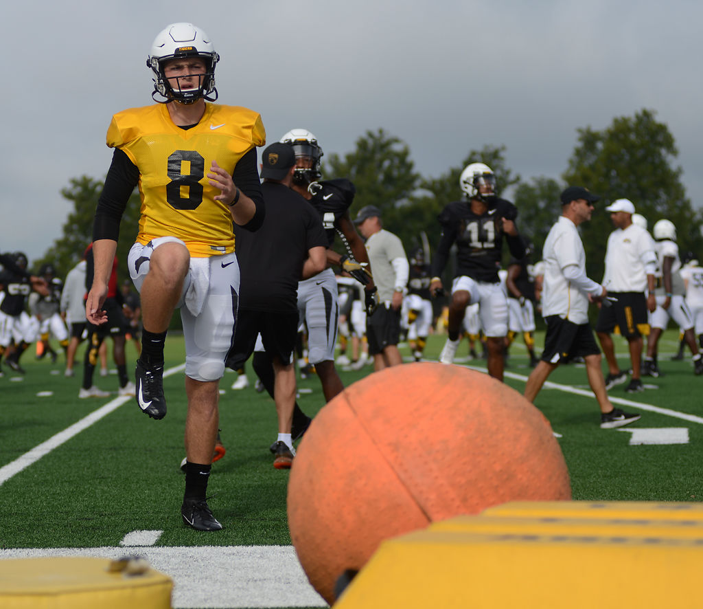 Missouri quarterback Connor Bazelak warms up (copy)